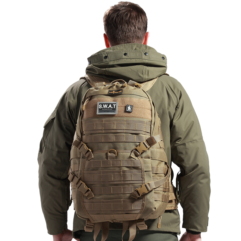 man with jacket and back pack
